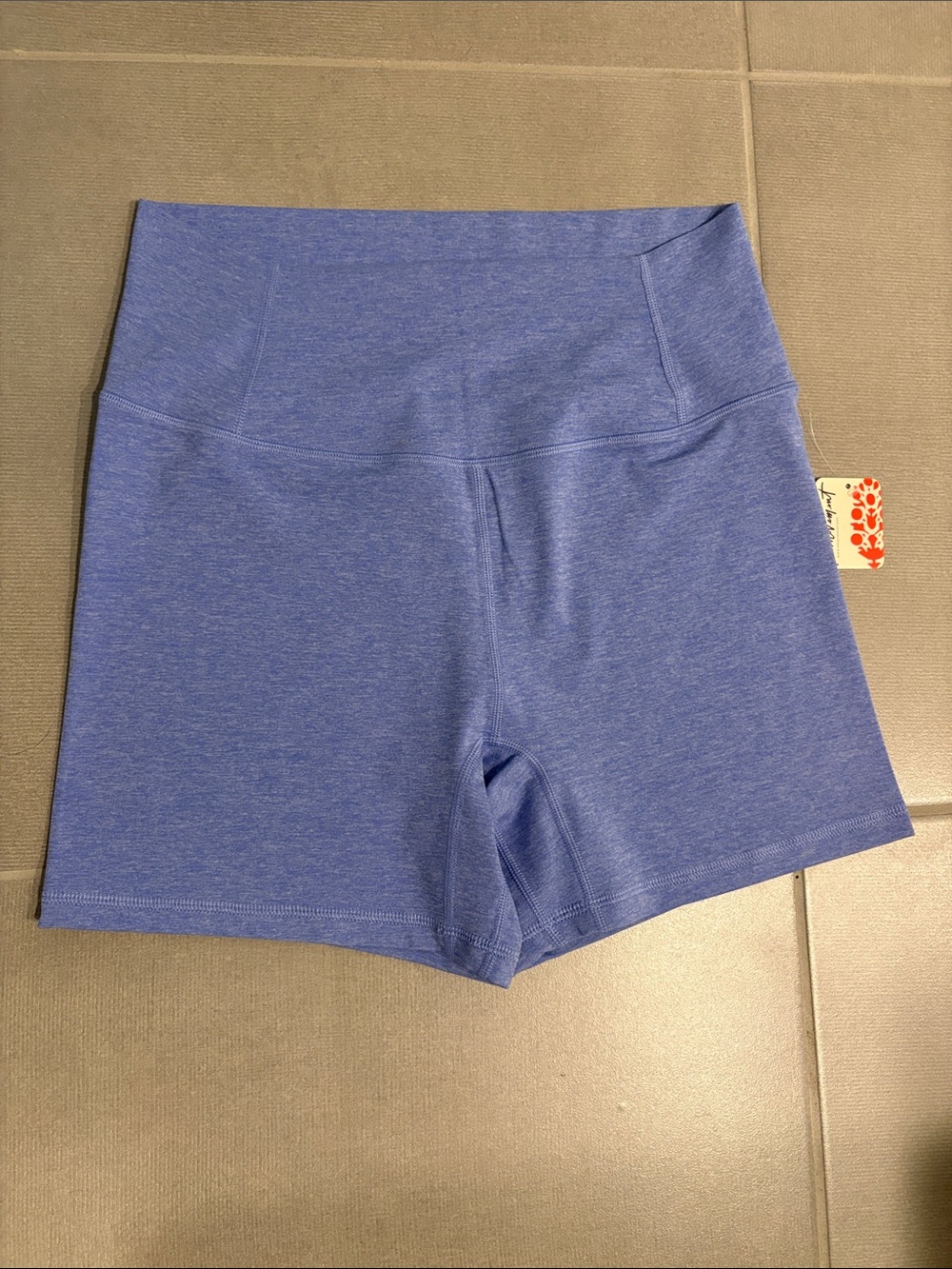 Free People Movement Heathered Lavender High-Rise Bike Shorts